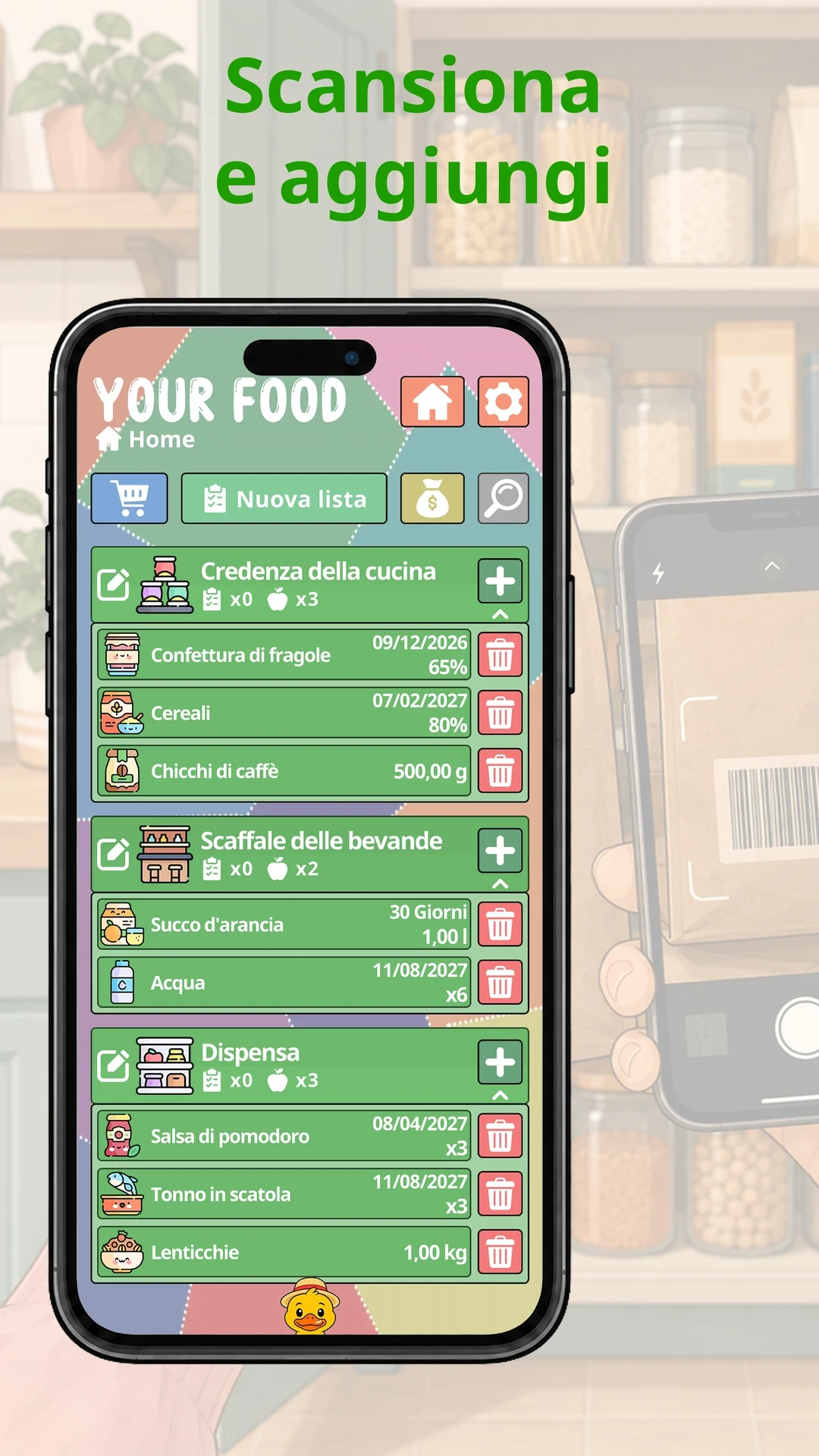 Scansiona e aggiungi in pochi secondi, Your Food su Telefono
