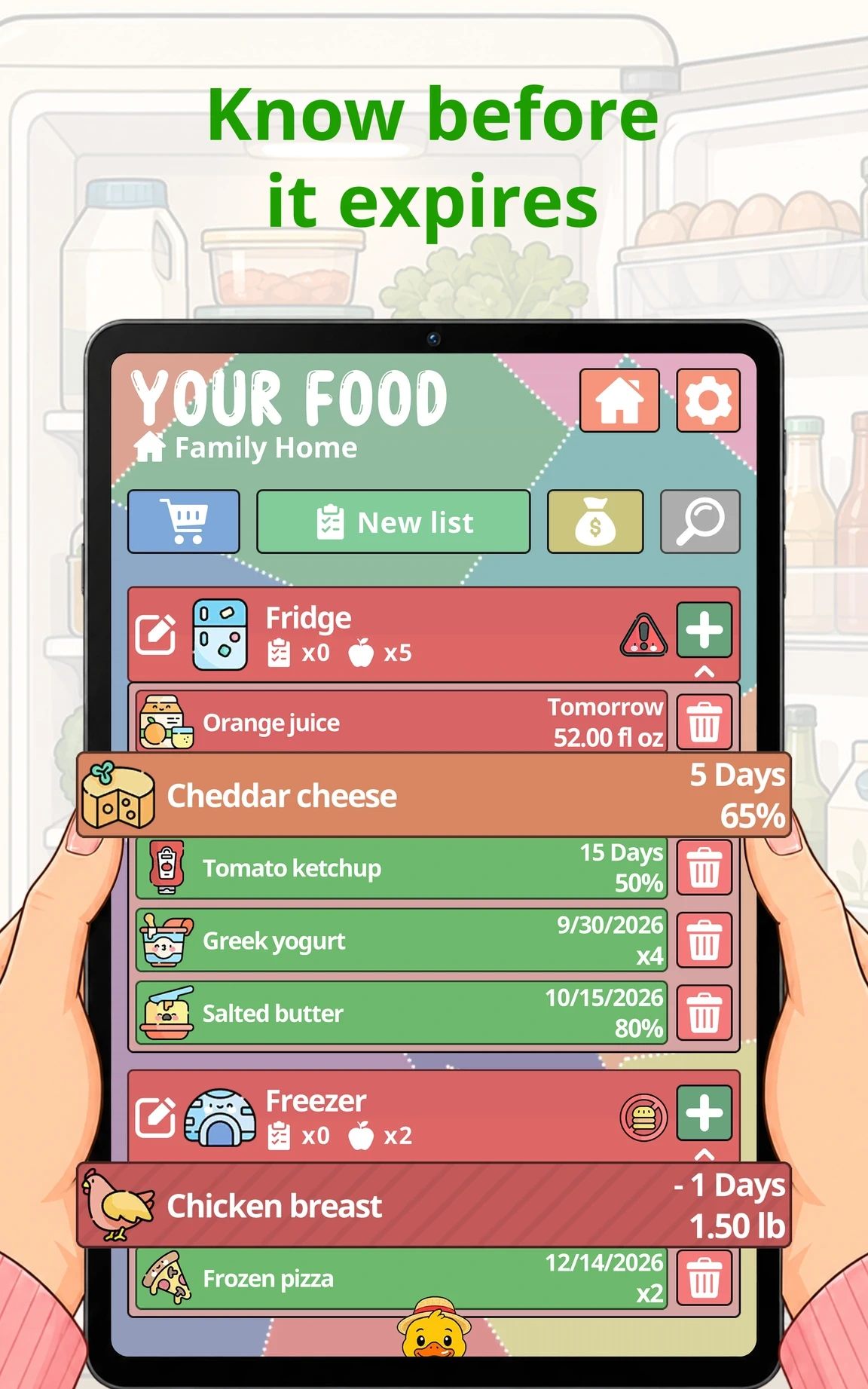 Know before it expires, Your Food on a Tablet
