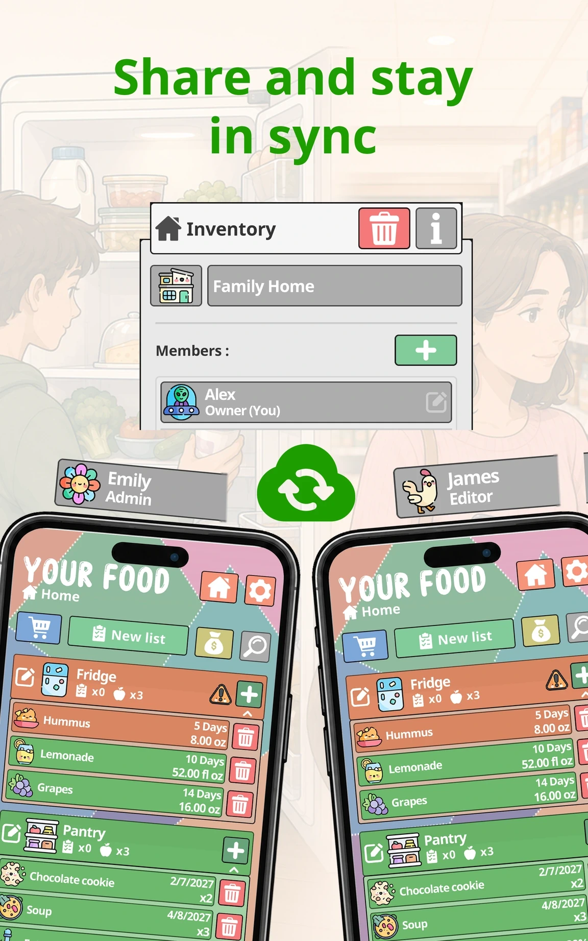 Share and stay in sync, Your Food on a Tablet