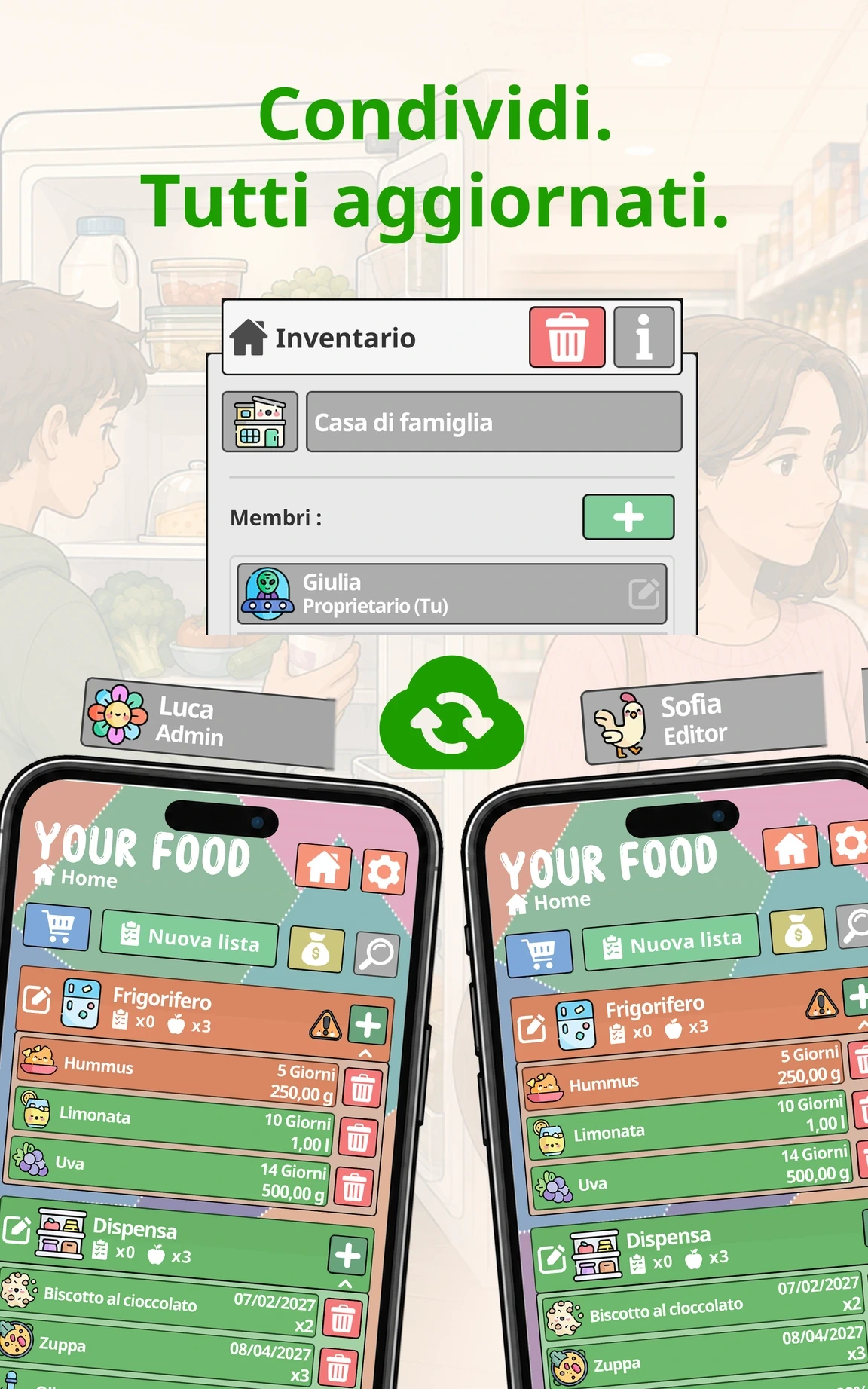 Condividi e resta aggiornato, Your Food su Tablet