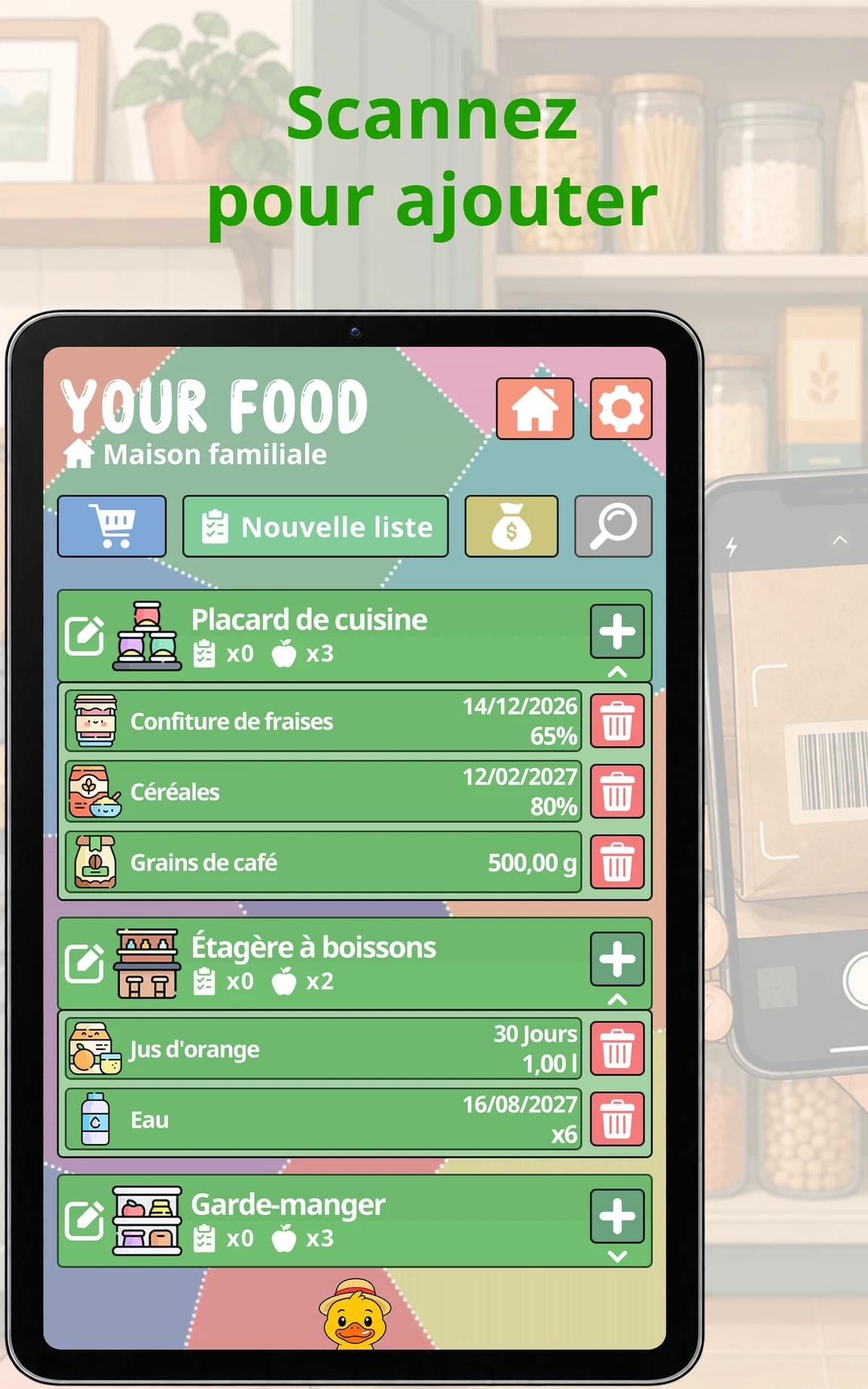 Scannez pour ajouter — Your Food sur tablette