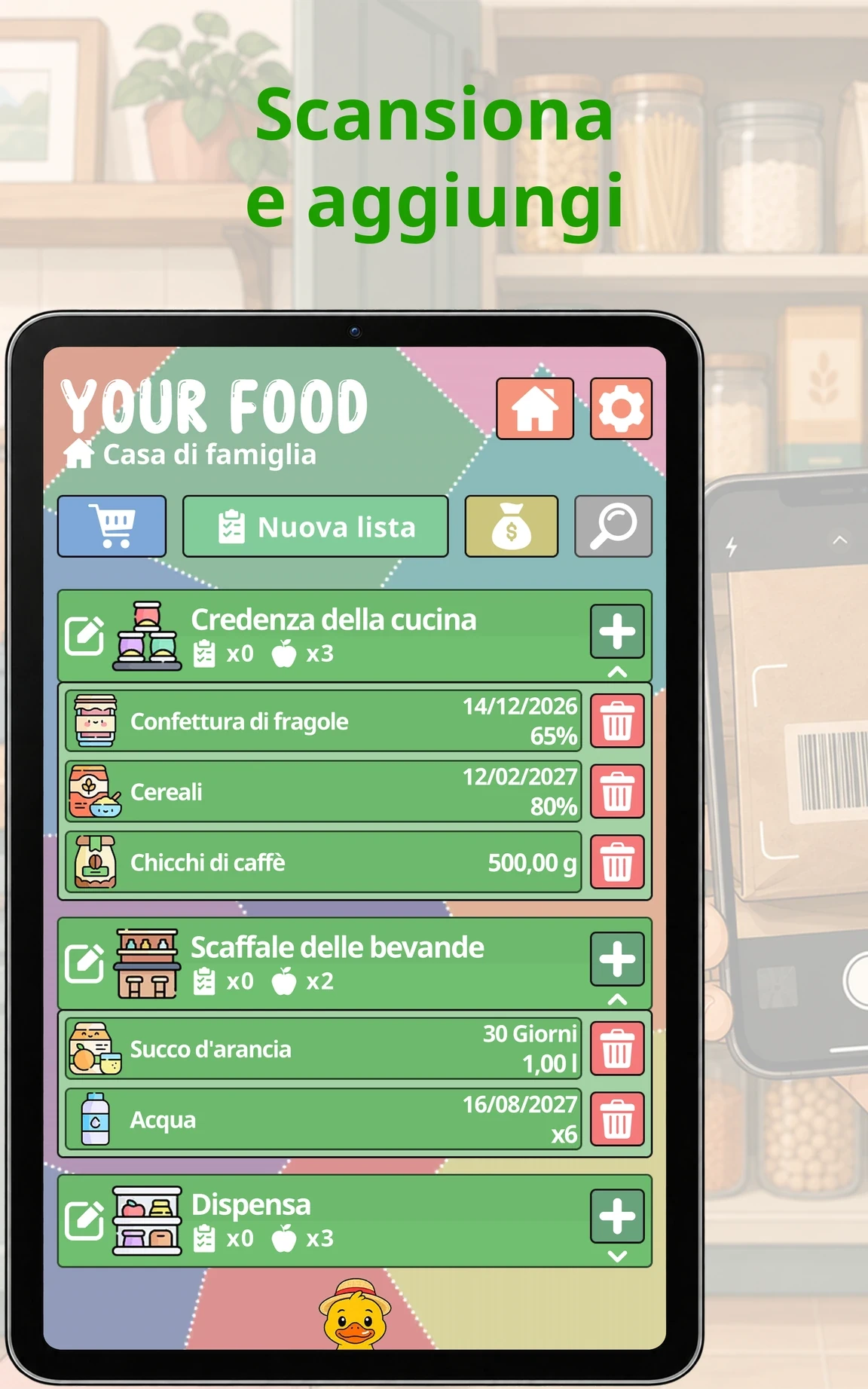 Scansiona e aggiungi in pochi secondi, Your Food su Tablet