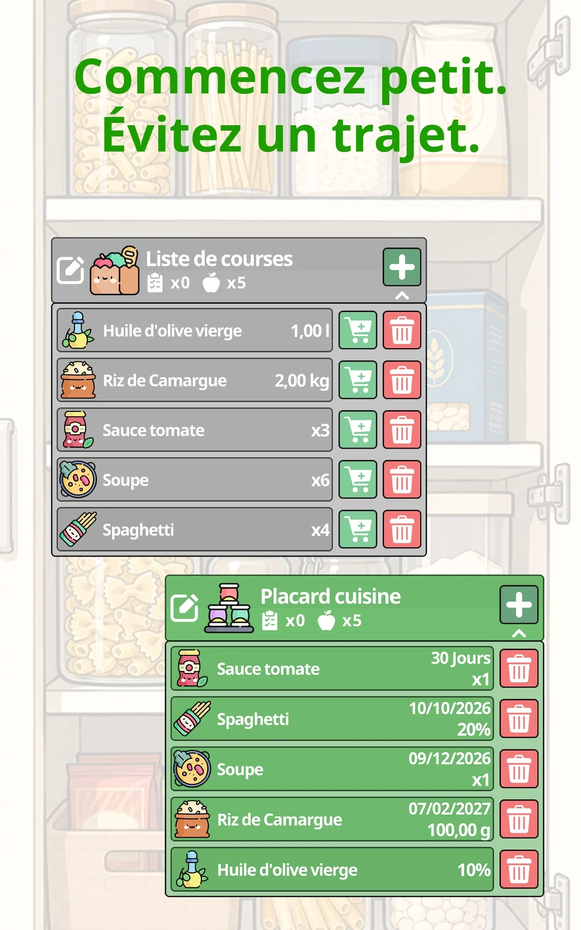 Commencez petit. Évitez un trajet. — Your Food sur tablette